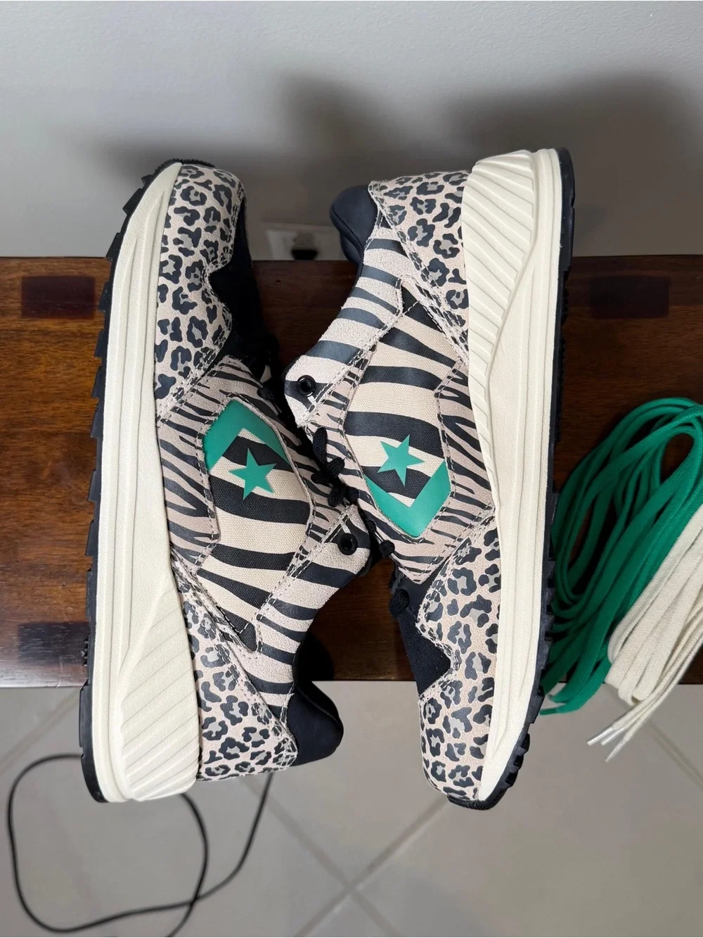 Converse Wave Trainer A14288C Leopard Zebra Apex Green Men’s 10 New No Box